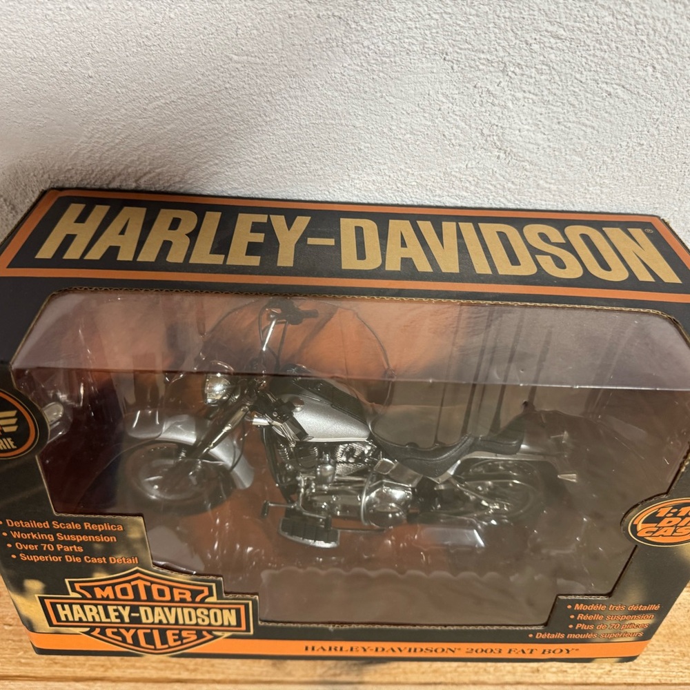 Harley-Davidson 2003 Fat Boy Model in Black and Orange